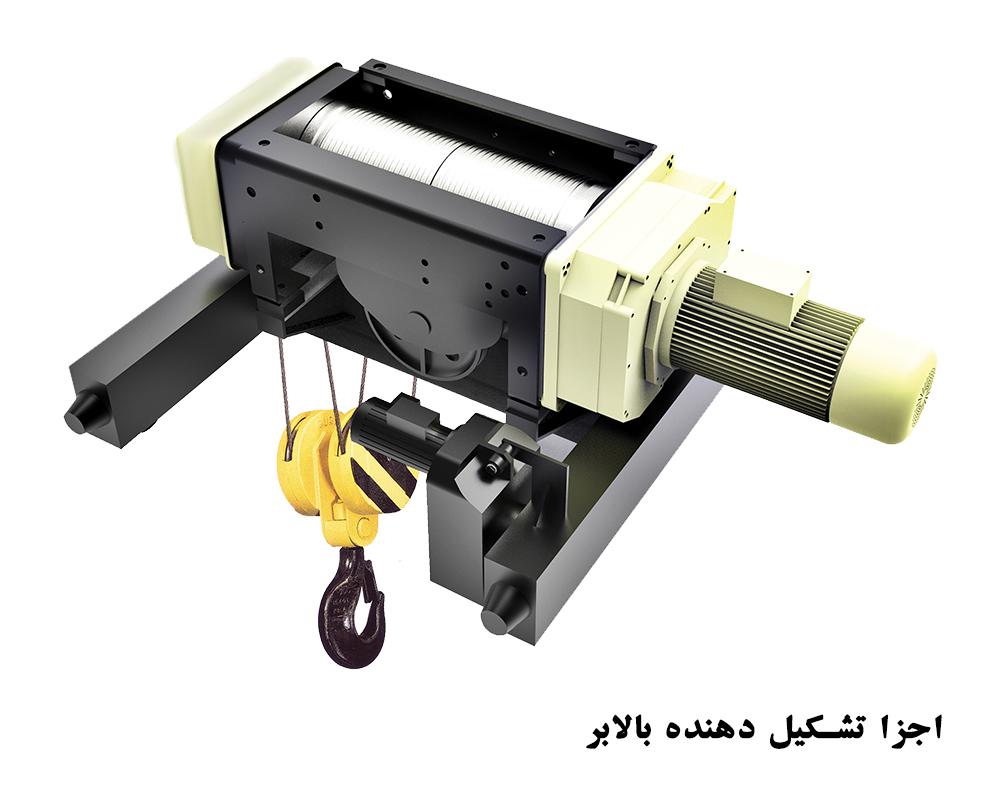 جرثقیل سیم بکسلی چهارکاره کالسکه دار